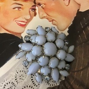 Large blue vintage brooch